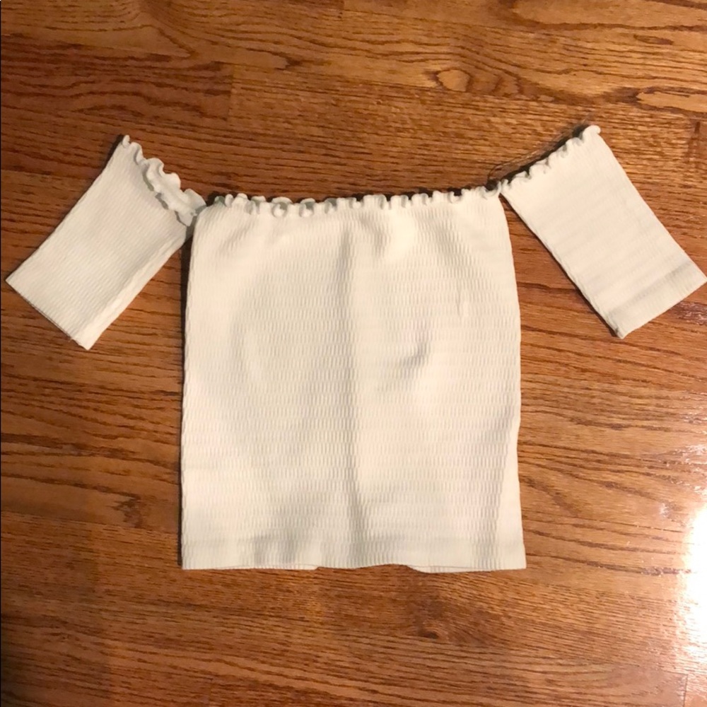 Off shoulder white crop top